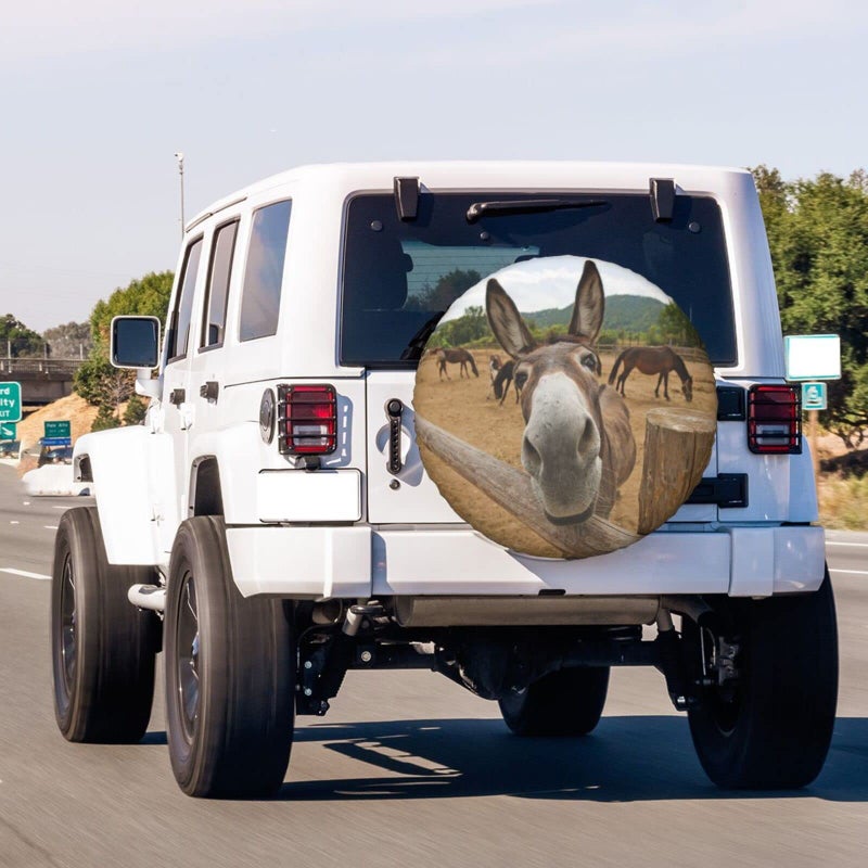 Foruidea Funny Donkey Spare Tire Cover Dust-Proof Wheel Tire Cover Fit Trailer, RV, SUV and Many Vehicle (14, 15, 16, 17 Inch) - Image 3